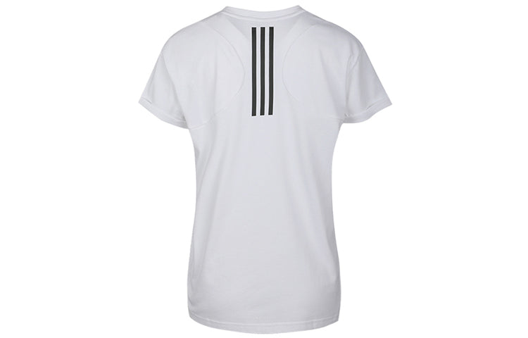 (WMNS) adidas neo Numeric Logo Printing Sports Short Sleeve White DW7738