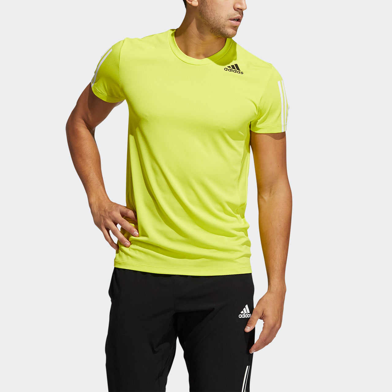 adidas H.rdy 3s Tee Training Running Sports Short Sleeve Green Yellow H29477