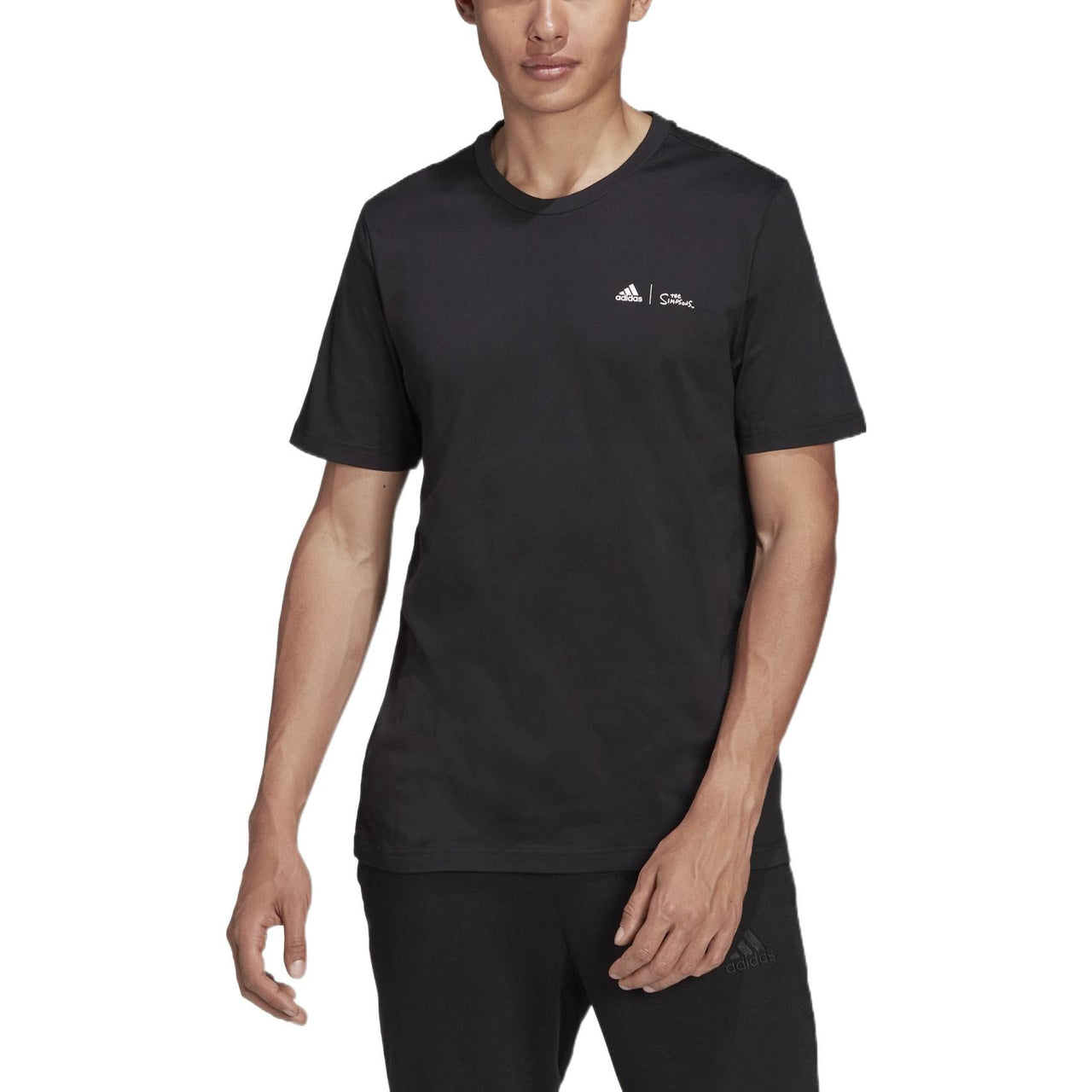 Men's adidas Cartoon Skateboard Juvenile Logo Printing Round Neck Short Sleeve Black T-Shirt GS6221