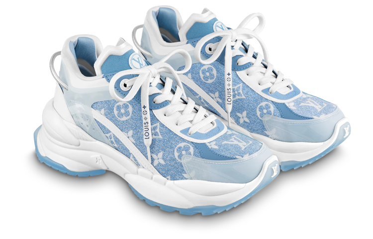 (WMNS) LOUIS VUITTON Run 55 Sneakers 'Blue Denim Monogram' 1AB39N