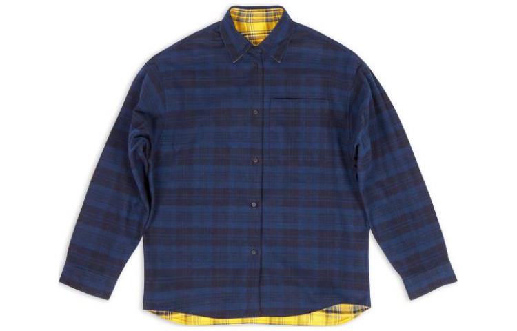 Balenciaga Reversible Oversized Check Overshirt 'Yellow Blue' 720105TNM277660