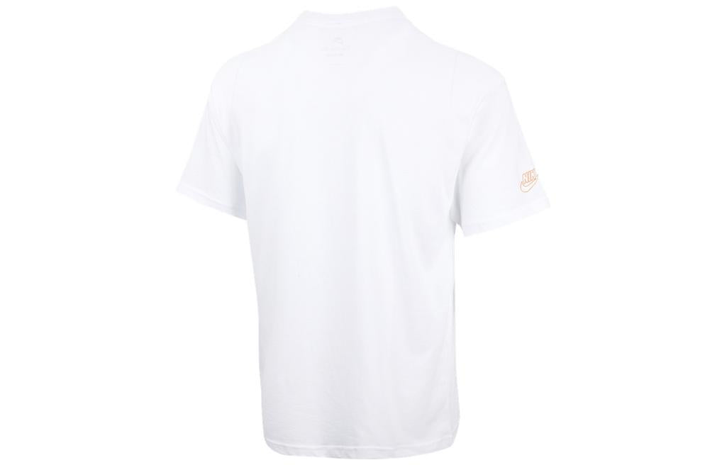 Men's Nike Cartoon Pattern Printing Round Neck Short Sleeve White T-Shirt DR7967-100