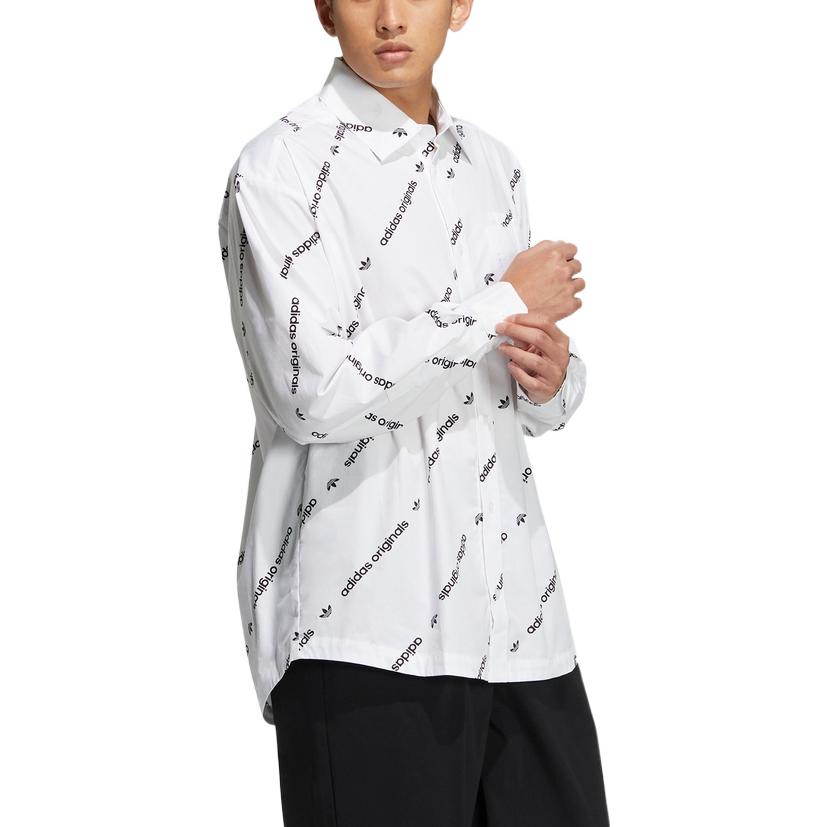 adidas originals Printing Alphabet Full Print Long Sleeves Shirt Unisex White HU1228