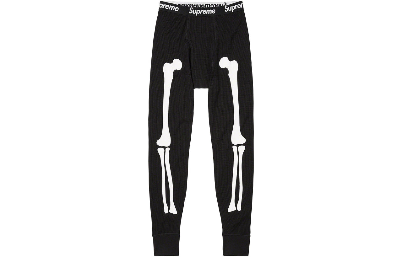 Supreme x HANES FW23 Week9 Bones Thermal Crew Pants 'Black' SUP-FW23-155