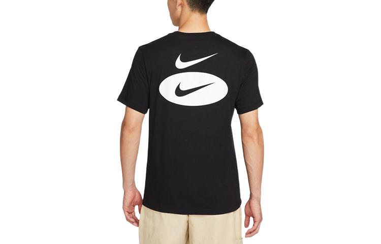 Men's Nike Contrasting Colors Logo Alphabet Pattern Printing Round Neck Casual Short Sleeve Black T-Shirt DM6410-010