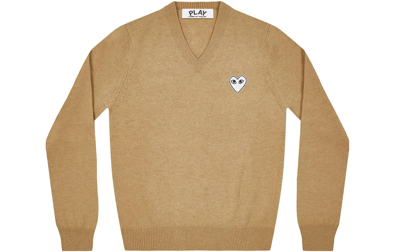 (WMNS) COMME des GARCONS PLAY V-Neck Pullover White Emblem 'Camel' AZ-N063-051-2
