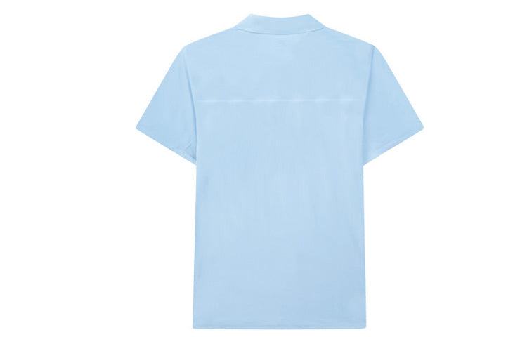 FILA Logo Knit Breathable Short Sleeve Polo Shirt Blue F11M022102F-LB