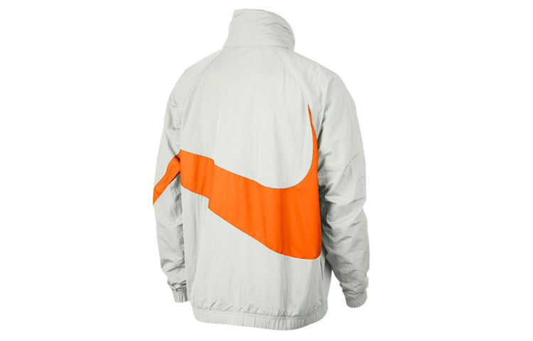 Nike Big Swoosh Half Zipper Jacket White Orange AJ1404-123