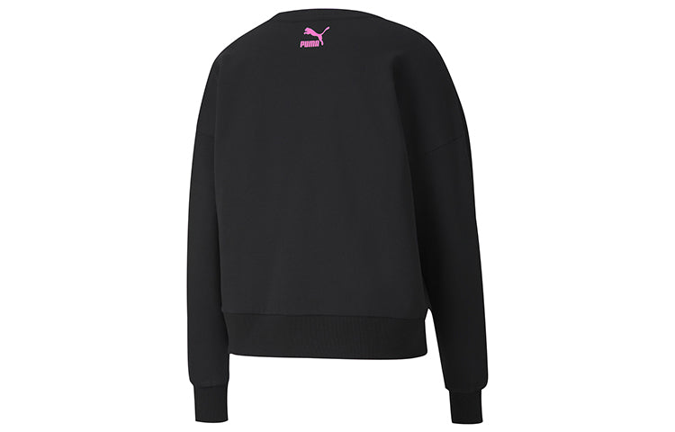 (WMNS) PUMA Sport Crew Sweater 'Black Purple' 598128-01