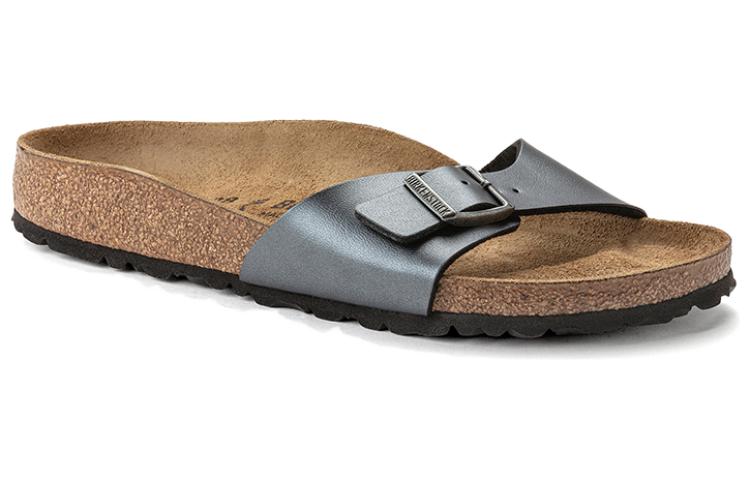 Birkenstock Madrid Birko-Flor Narrow Fit Sandals 'Metallic Black' 1021532