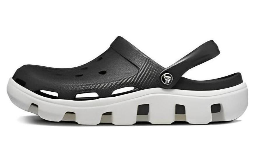 Crocs Duet Beach Sandals Black White 11991-066