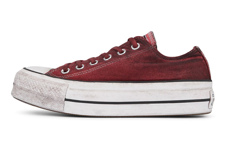 (WMNS) Converse Italian Crafted Dye Chuck Taylor All Star Platform Low Top Retro 'Red White' 566471C