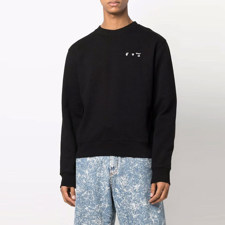 Off-White FW21 Arrow Pattern Round Neck Pullover Version Black OMBA025F21FLE0071001