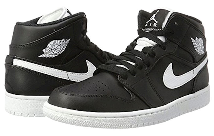 Air Jordan 1 Retro Mid 'Black White' 554724-038