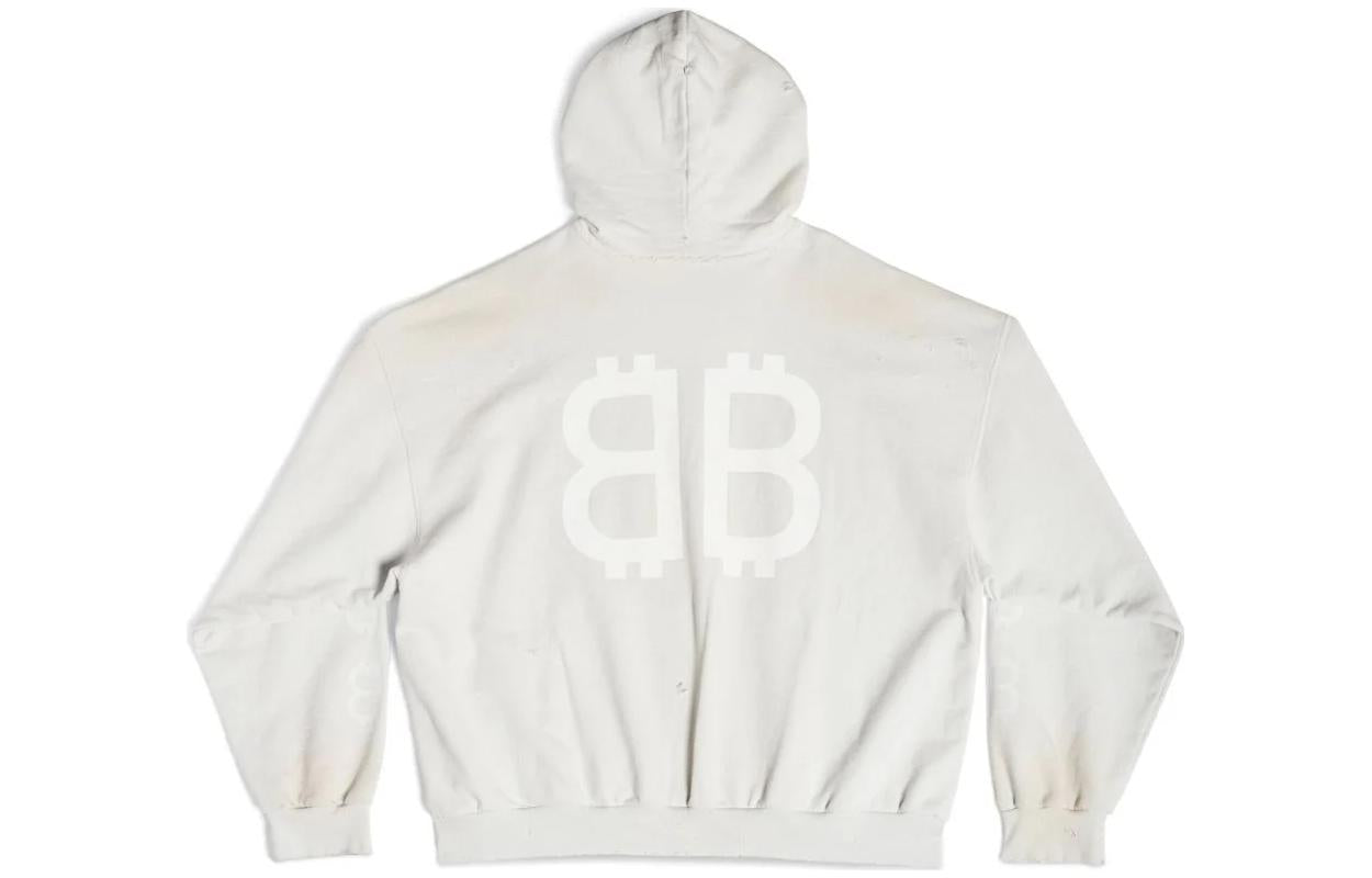 Balenciaga Crypto Hoodie Medium Fit 'Off White' 742603TOVU7