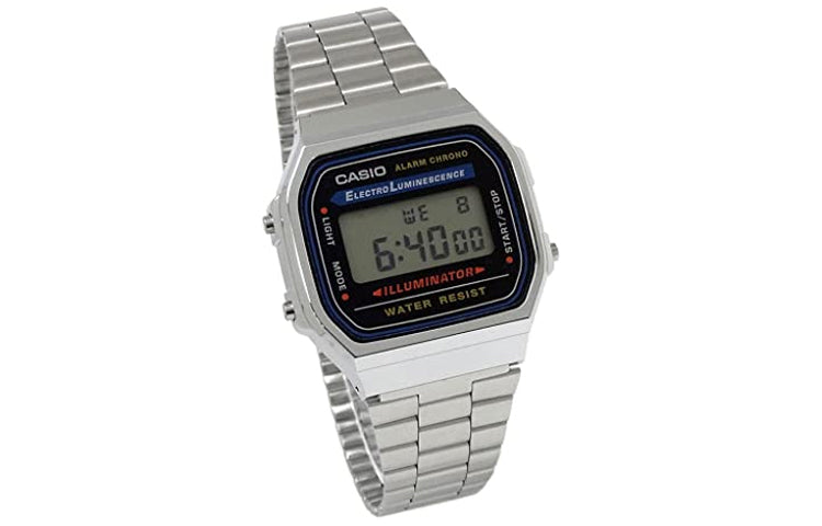 CASIO Unisex with Stainless Steel Bracelet Waterproof Mens Silver Digital A168WA-1W