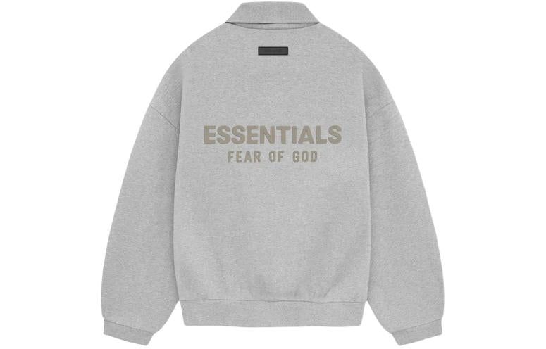 Fear of God Essentials SS24 Long Sleeve Polo Shirt 'Light Heather Grey' 192SP244396F