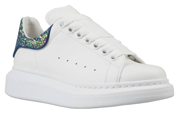 (WMNS) Alexander McQueen Oversized Sneaker 'White Petrol Blue Glitter' 558945WICG59994