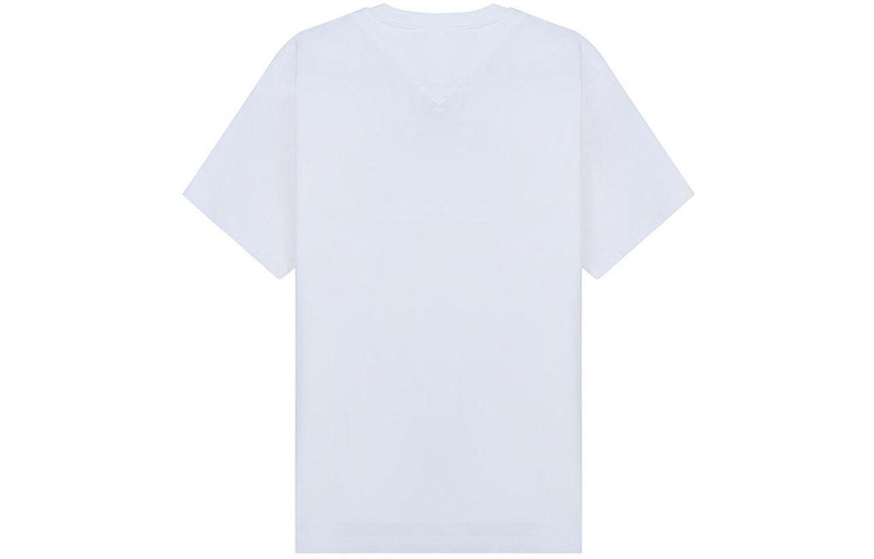 Men's KENZO SS22 Small Tiger Head Embroidered Logo Round Neck Short Sleeve White FB55TS0034SA-01B