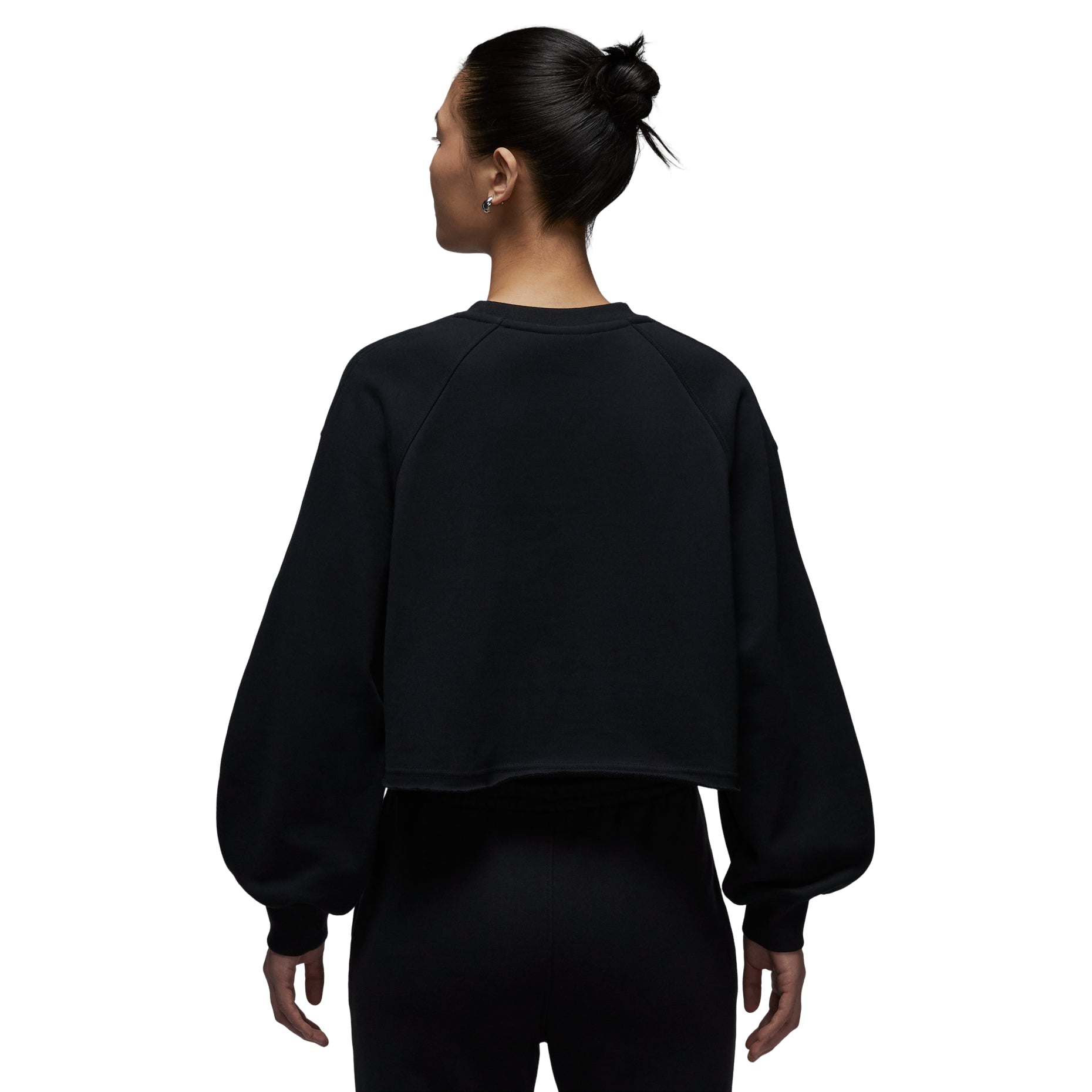 (WMNS) Air Jordan Flight Fleece Mid-Length Crew Neck Sweatshirt 'Black' IF1007-010