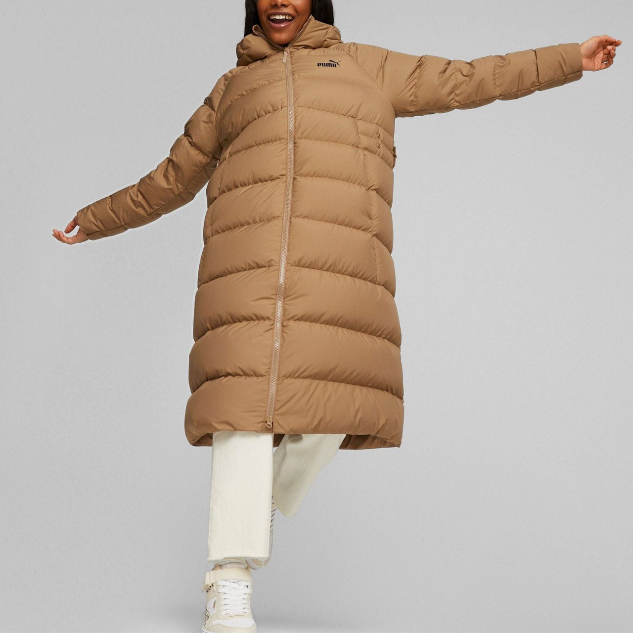 (WMNS) PUMA Long Hooded Down Coat 'Beige' 678331-85