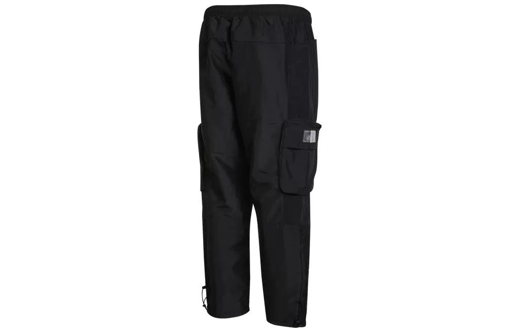 Men's adidas Solid Color Pocket Logo Printing Straight Lacing Sports Pants/Trousers/Joggers Black HT0523