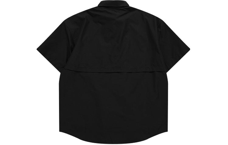 FILA FUSION Woven Pocket Cargo Short Sleeve Shirt Black T11M123403F-BK