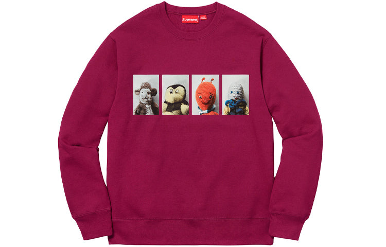Supreme FW18 X Mike Kelley AhhYouth! Crewneck Sweatshirt 'Dark Magenta Burgundy' SUP-FW18-350