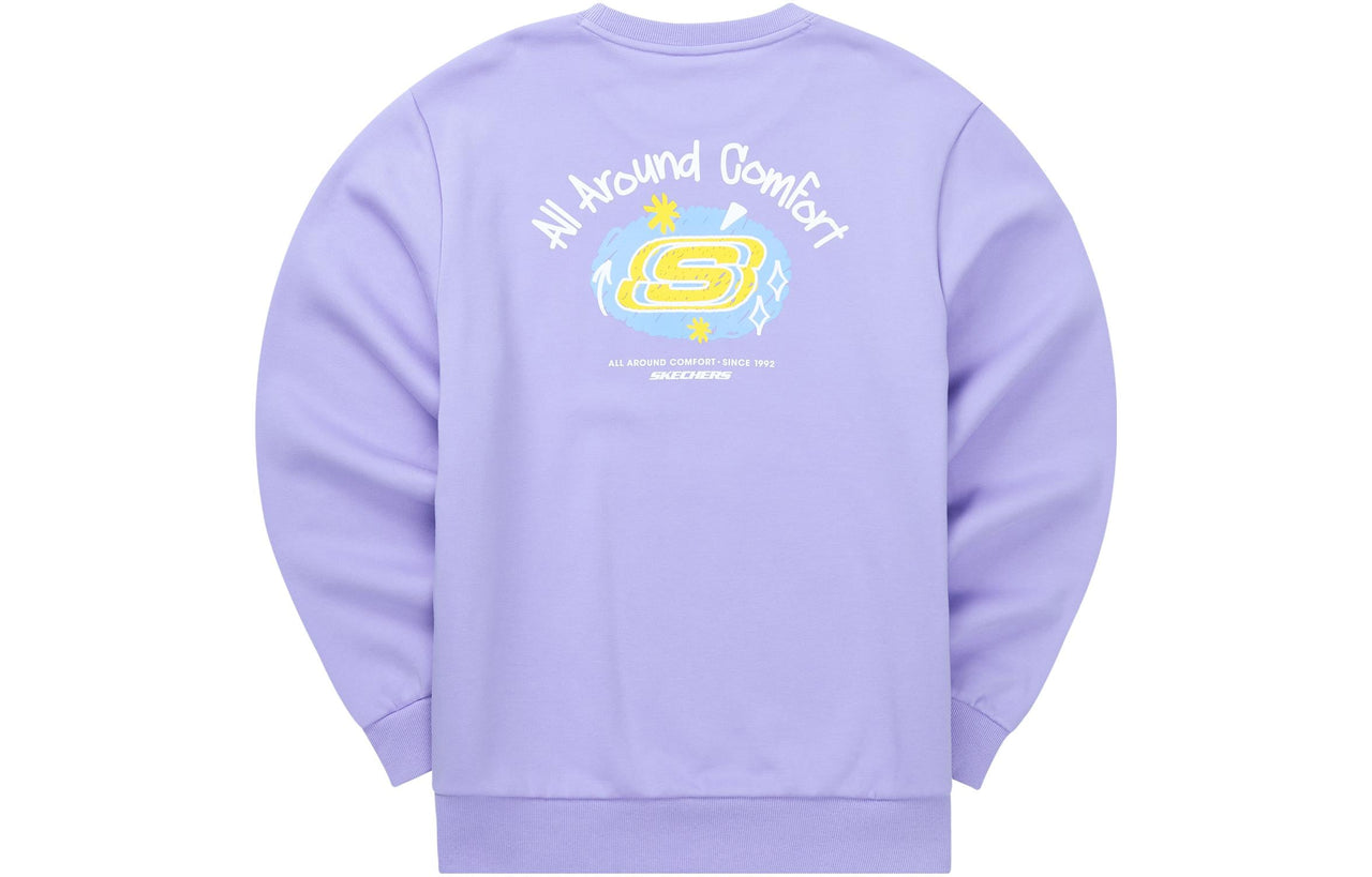 Skechers Colorful Casual Series Brand Crew Sweater 'Purple Yellow' L322U086-01DU