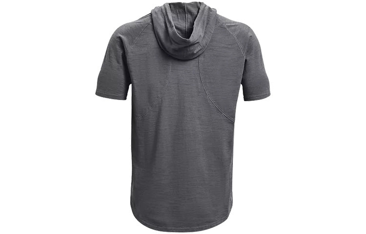 Men's Under Armour Project Rock Casual Sports hooded Short Sleeve Gray 1361719-012