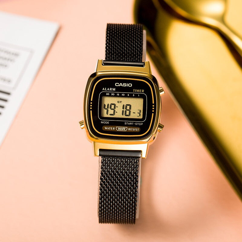 CASIO Male YOUTH Japan / South Korea Fashion Waterproof Mens Black Digital LA670WEMB-1