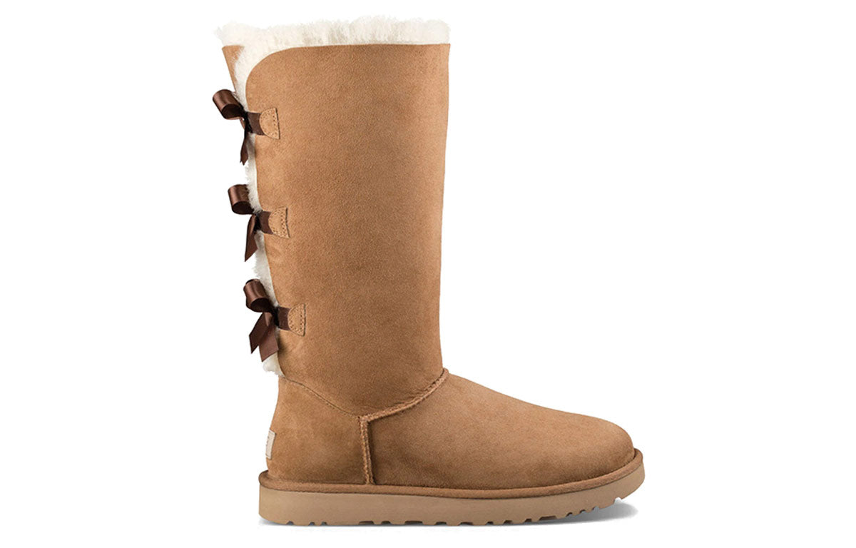 (WMNS) UGG Bailey Bow Tall II Brown 1016434-CHE