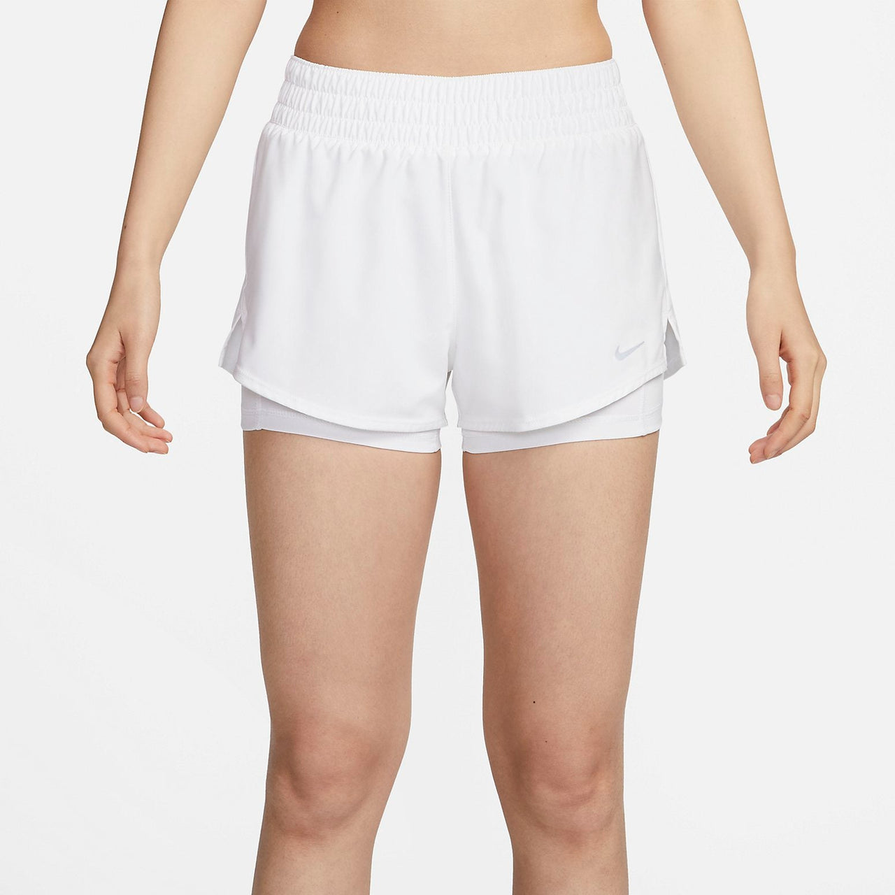 (WMNS) Nike Dri-FIT One Mid Rise 3" 2-in-1 Shorts 'White' DX6013-100