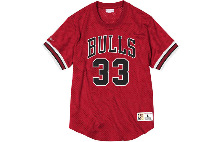 Mitchell & Ness Mesh Retro Round Neck Athleisure Tee 'Red Black' NNMPSC19040-CBUSCAR96SPI