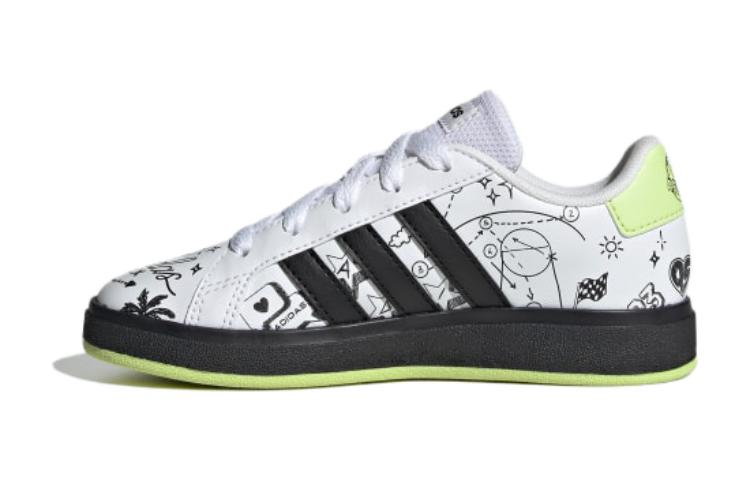 (GS) adidas Grand Court 2.0 'White Black Lime' IG4853