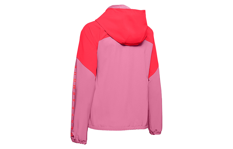 (WMNS) Under Armour Woven Zipper hooded Jacket Pink Red 1351794-691