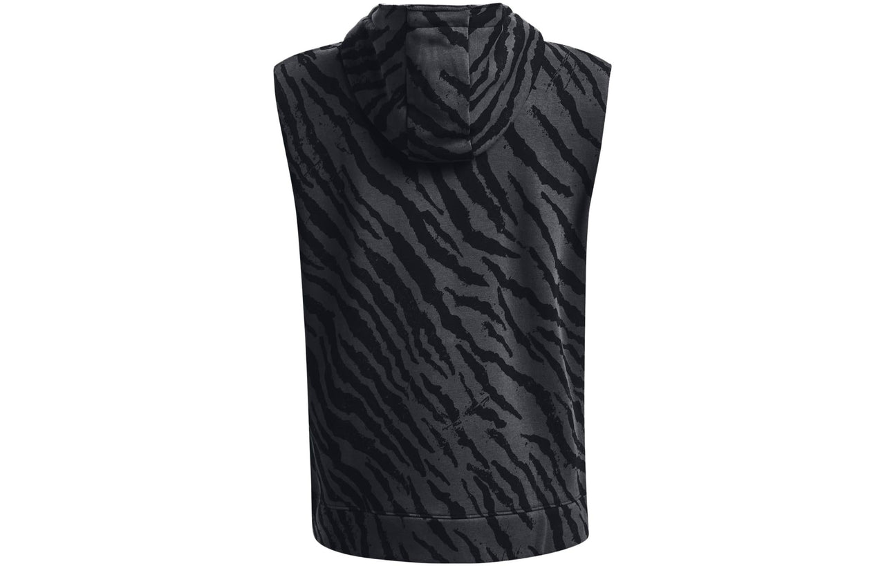 Under Armour Project Rock Rival Fleece Sleeveless Full Zip Top 'Black' 1377444-001