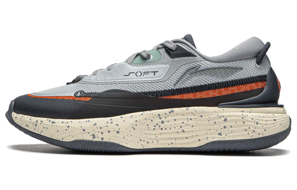 Li-Ning Soft Warm Fleece Sneakers 'Grey Orange' AGLT121-2