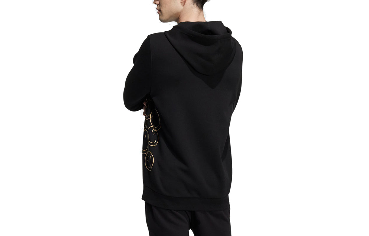 Men's adidas neo x SMILEY Smiling Face Crossover Casual Breathable Sports Black HE7955