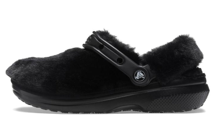 Crocs Classic Fur Sure Slip On Clogs 'Black' 207303-001