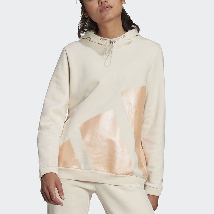(WMNS) adidas Colorblock Large Logo Sports Hoodie Creamy White HI1205