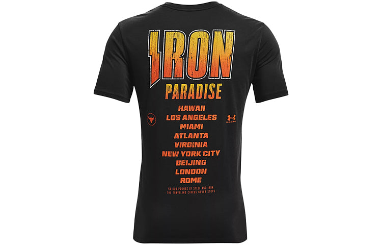 Under Armour Project Rock Iron Tour T-Shirt 'Black Yellow' 1363559-001