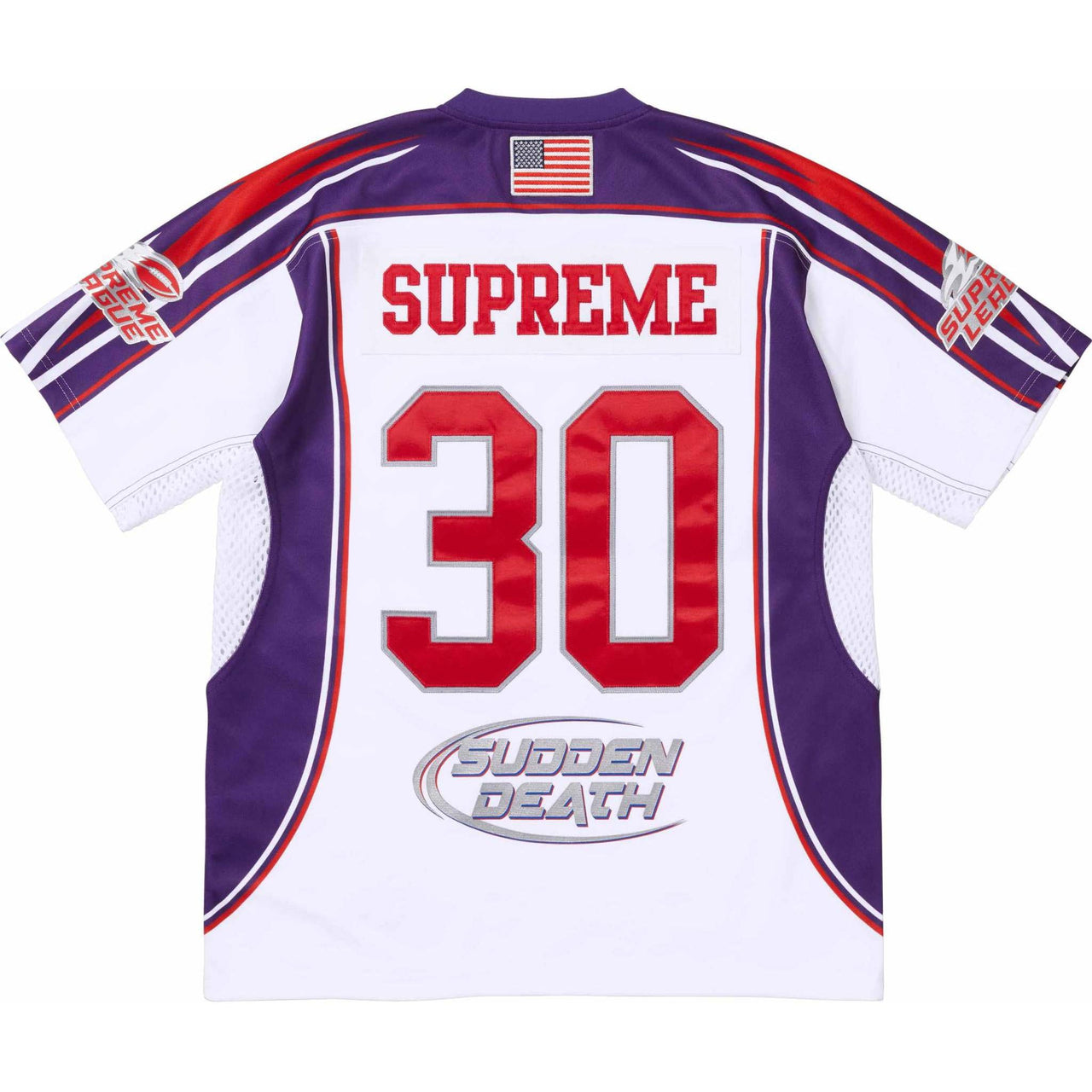 Supreme Sudden Death Football Jersey 'White Purple Red' SUP-SS24-177