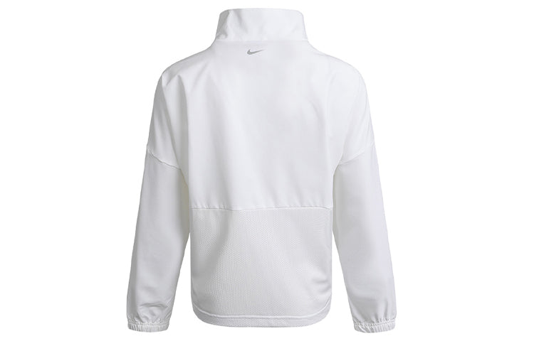 (WMNS) Nike Large Woven Stand Collar Training Sports White Jacket DA0498-100