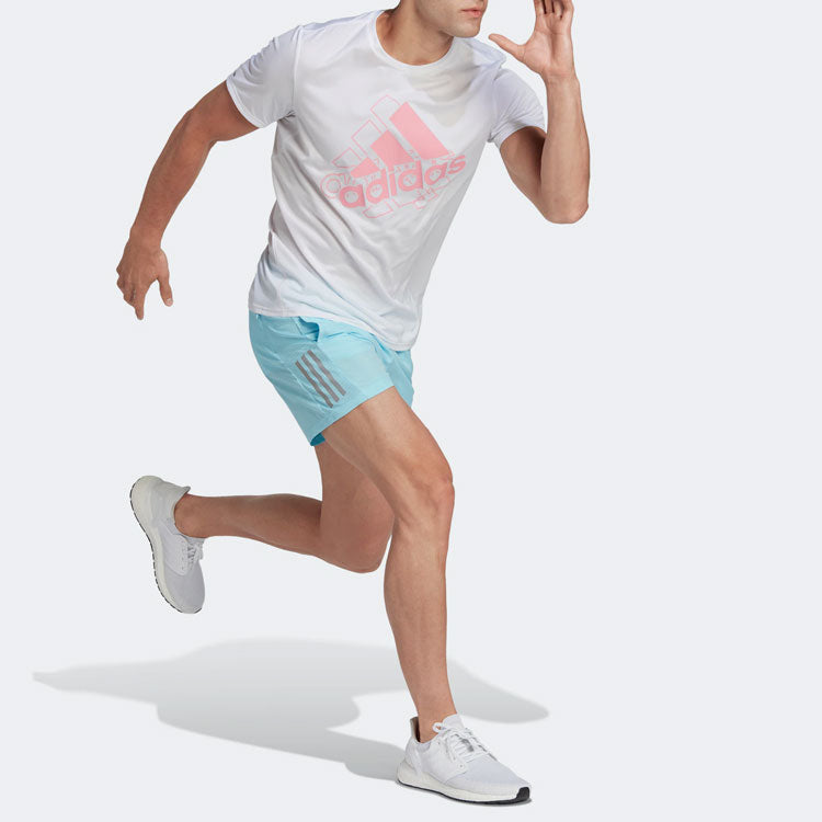Men's adidas Logo Printing Round Neck Short Sleeve White T-Shirt HM3830
