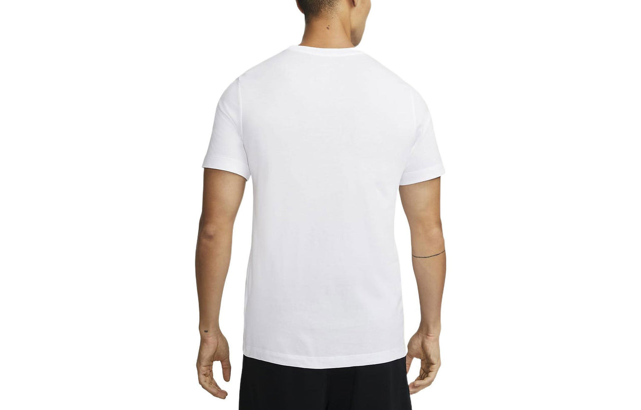 Men's Nike Lebron James Lion Pattern Round Neck Pullover Short Sleeve White T-Shirt DM2468-100