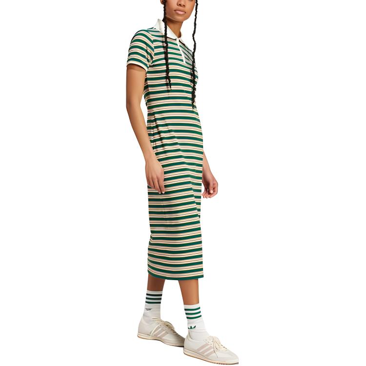 (WMNS) adidas '80S Stripes Dress 'Green Yellow White' Asia Sizing JC6178