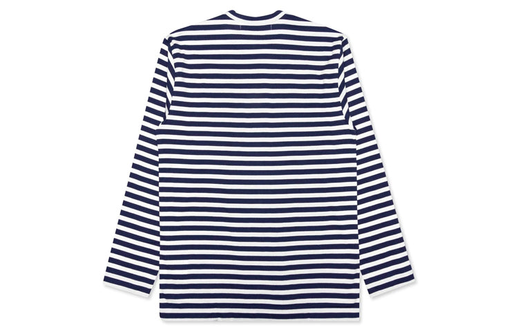 COMME des GARCONS PLAY Striped Double Logo Long Sleeves Tee 'Black White' AZ-T228-051-1