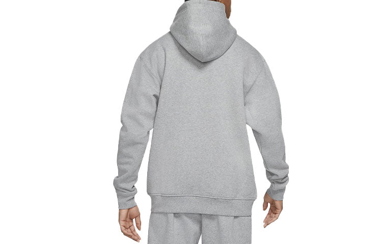 Air Jordan Embroidered Fleece Lined Stay Warm Hooded Jacket Winter Men's Grey DA9811-091
