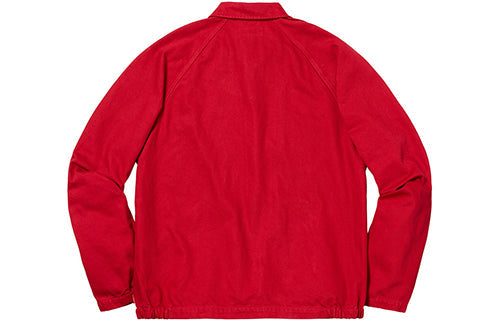 Supreme FW18 Snap Front Twill Jacket Red Logo SUP-FW18-136